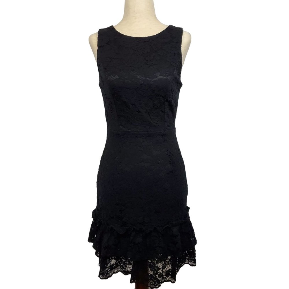Altar'd State Womens Dress sz XS Black lace tank knee length